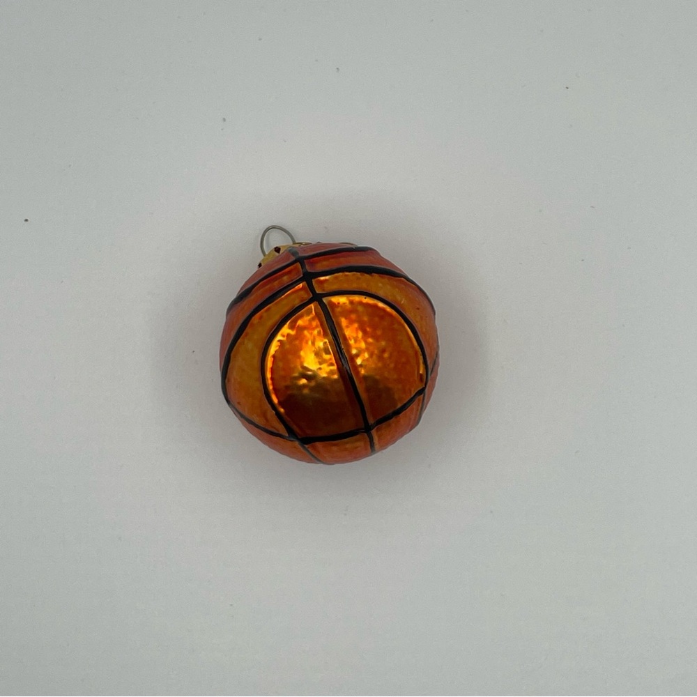 Dept 56 Glass Sport Ball Christmas Ornament Basketball